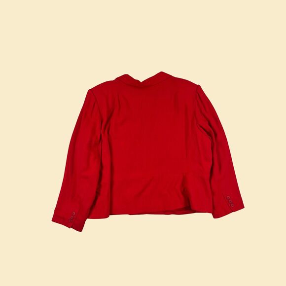 1990s red blazer , size 26 vintage Kathryn Deene rayon jacket, new old stock - Picture 7 of 8